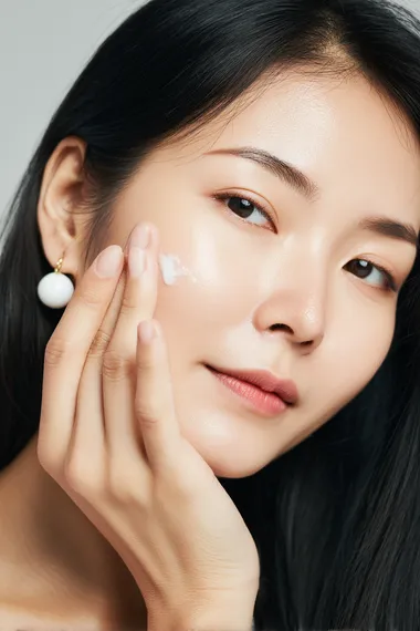 Natural Skincare Application by Asian Woman Natural Skincare Application by Asian Woman