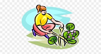 Nature And Garden And More Royalty Free Vector Clip - Working In The Garden