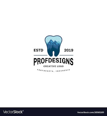 Nature dental montain tree silhouette natural vector image
