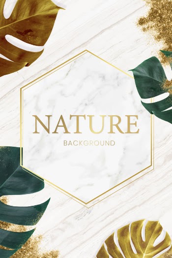 Nature frame on marble Free Vector