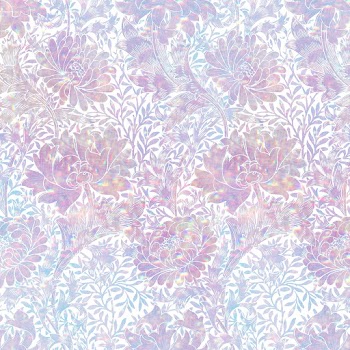 Nature holographic pattern remix from artwork by William Morris
