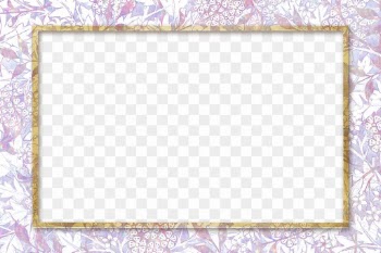 Nature holographic png frame pattern remix from artwork by William Morris