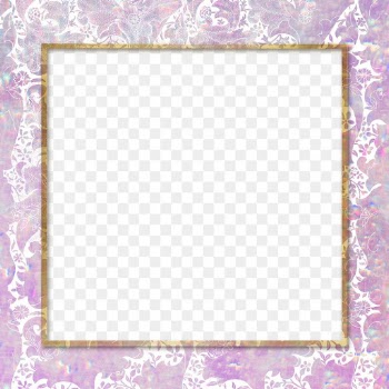 Nature holographic png frame pattern remix from artwork by William Morris