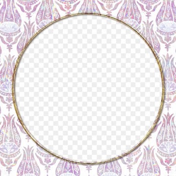 Nature holographic png frame pattern remix from artwork by William Morris