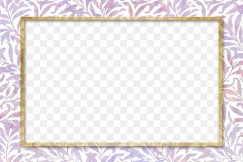 Nature holographic png frame pattern remix from artwork by William Morris