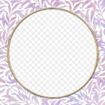 Nature holographic png frame pattern remix from artwork by William Morris