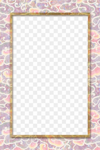 Nature holographic png frame pattern remix from artwork by William Morris