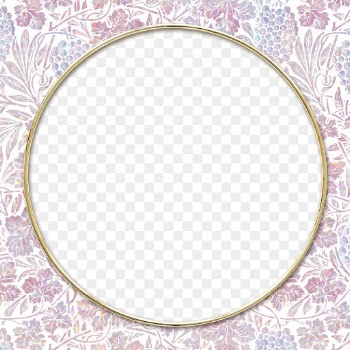 Nature holographic png frame pattern remix from artwork by William Morris