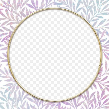 Nature holographic png frame pattern remix from artwork by William Morris