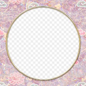 Nature holographic png frame pattern remix from artwork by William Morris