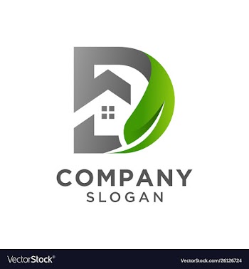 Nature home with initial letter d logo design vector image