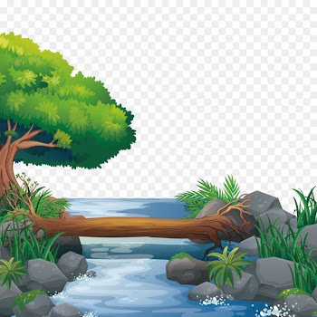 Nature Illustration - Vector river water 