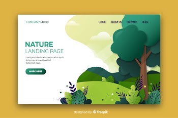 Nature landing page flat design Free Vector