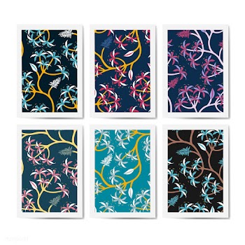 Nature leaf pattern design set | Free stock vector - 563279