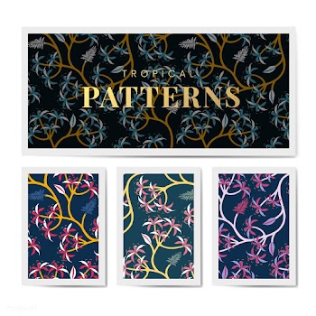 Nature leaf pattern design set | Free stock vector - 563281