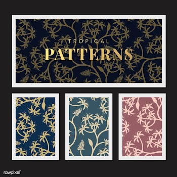 Nature leaf pattern design set | Free stock vector - 563284