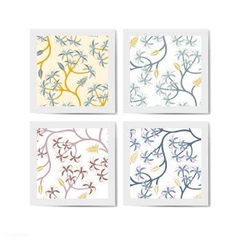 Nature leaf pattern design set | Free stock vector - 563285