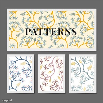 Nature leaf pattern design set | Free stock vector - 563288