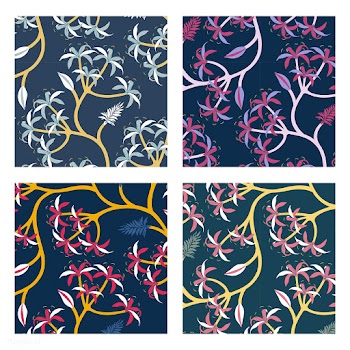 Nature leaf pattern design set | Free stock vector - 563291