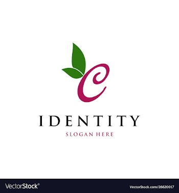 Nature letter leaf logo design vector image