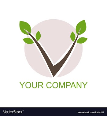 Nature logo v initial vector image