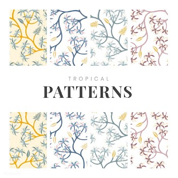 Nature plant pattern design set | Free stock vector - 563289