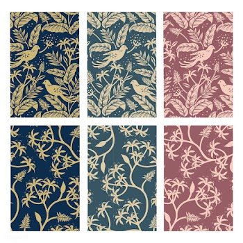 Nature plant pattern design set | Free stock vector - 563293