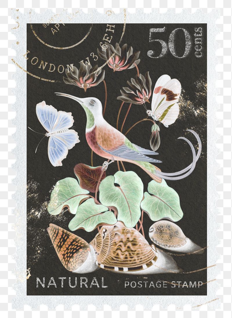 Nature png post stamp sticker, | Free PNG - rawpixel
