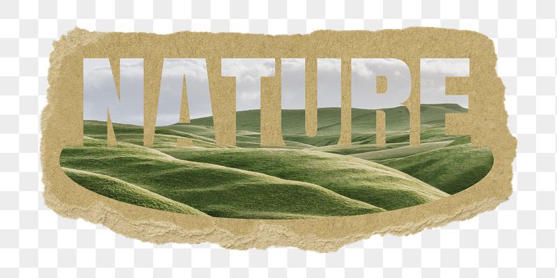 Nature png word sticker, hills | Free PNG - rawpixel