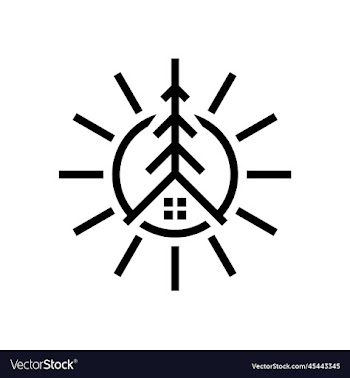 nature real estate with sunrise outline logo
