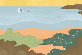 Nature scenery, whale seaside landscape | Free PSD - rawpixel