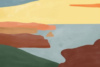 Nature seaside scenery watercolor background | Free PSD - rawpixel