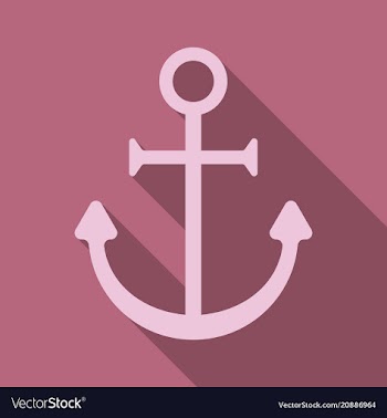 Nautical anchor isolated background ship anchor vector image