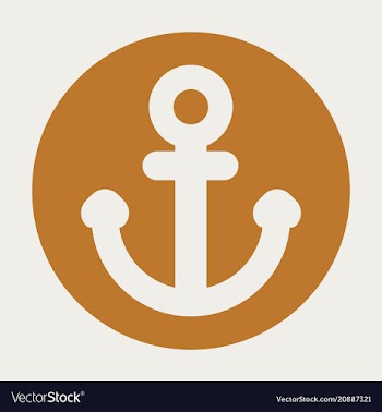 Nautical anchor isolated background ship anchor vector image