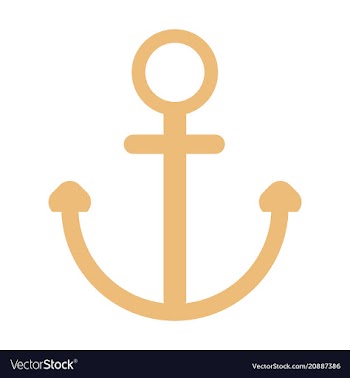 Nautical anchor isolated background ship anchor vector image