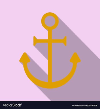 Nautical anchor isolated background ship anchor vector image