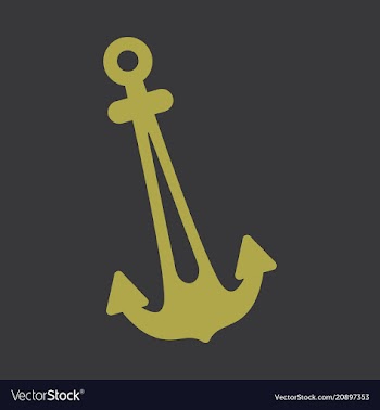 Nautical anchor isolated background ship anchor vector image