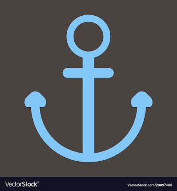 Nautical anchor isolated background ship anchor vector image