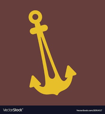 Nautical anchor isolated background ship anchor vector image