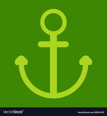 Nautical anchor isolated background ship anchor vector image
