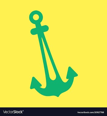 Nautical anchor isolated background ship anchor vector image