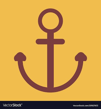 Nautical anchor isolated background ship anchor vector image