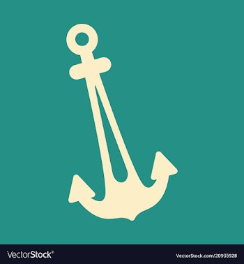Nautical anchor isolated background ship anchor vector image