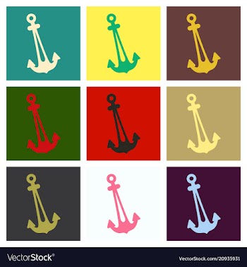 Nautical anchor isolated background ship anchor vector image