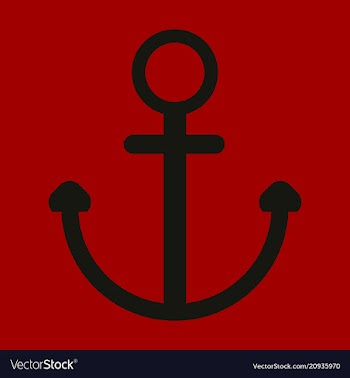 Nautical anchor isolated background ship anchor vector image