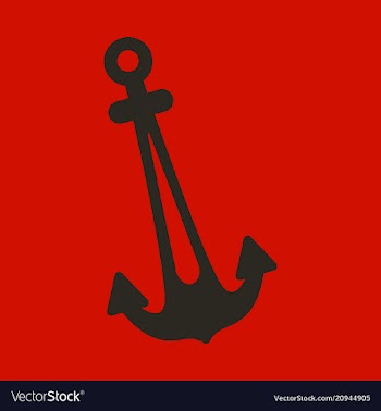Nautical anchor isolated background ship anchor vector image