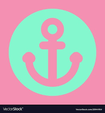 Nautical anchor isolated background ship anchor vector image