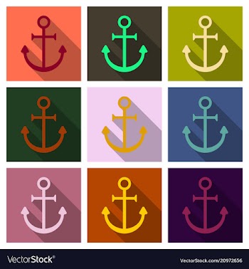 Nautical anchor isolated background ship anchor vector image