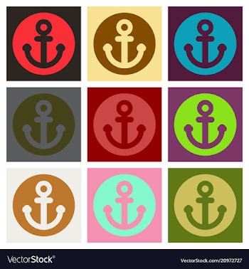 Nautical anchor isolated background ship anchor vector image
