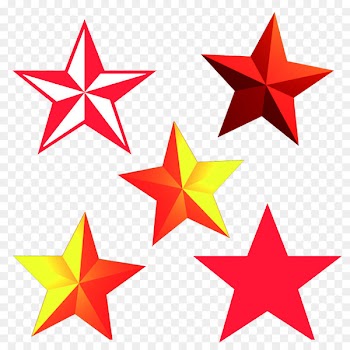 Nautical star Sailor tattoos Flash Clip art - Red color five stars 